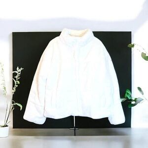 Ambiance White Faux Fur Coat
